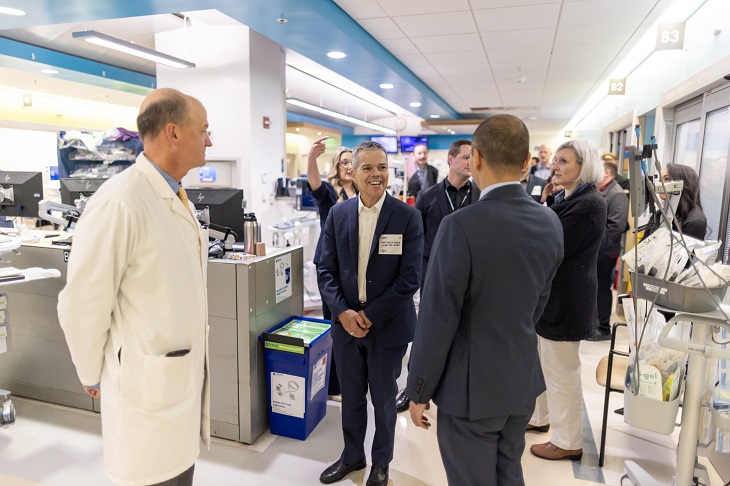 Lt. Gen. John J. DeGoes, Surgeon General and Commander of Air Force Medical Command, and Brig. Gen. Leigh A. Swanson, Air Mobility Command Surgeon and Chief of the Air Force Medical Corps, toured the Emergency Department on April 23