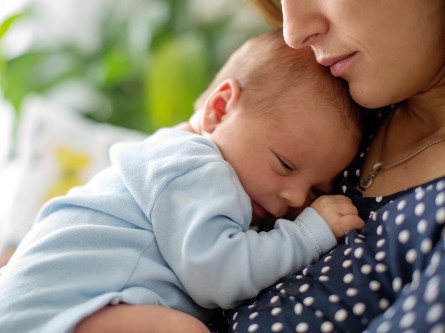 Mother holding a baby