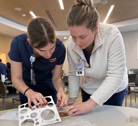 New graduate nurses practicing skills