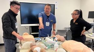 CPR instructor with students