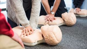 Students practicing CPR