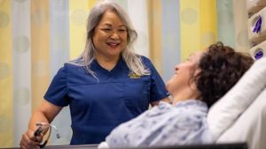 Nurse with patient