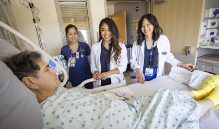 Hospitalists with patient