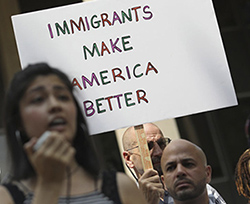 protesters with a sign