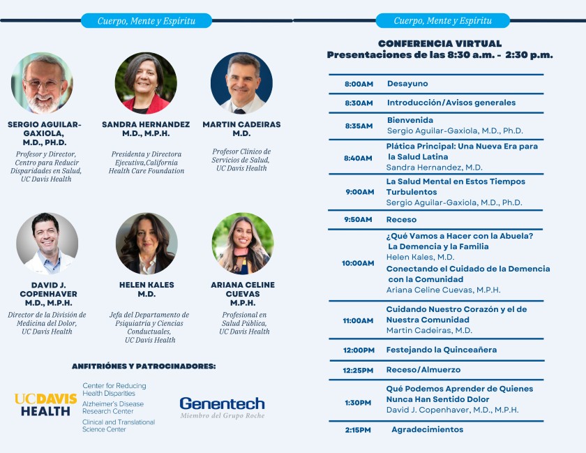 Promotional flyer for the 15th Spanish Mini Medical School and the speakers for the event