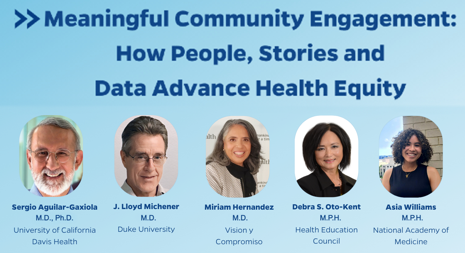 Headshots of the speakers for the event