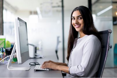 Person sitting at a computer