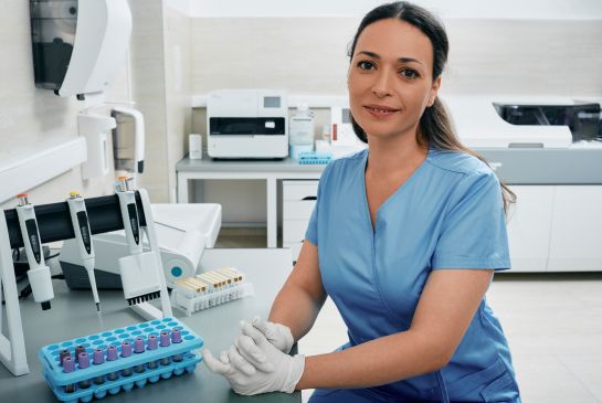 person working in a clinical lab
