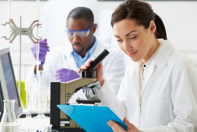 researchers working in a lab