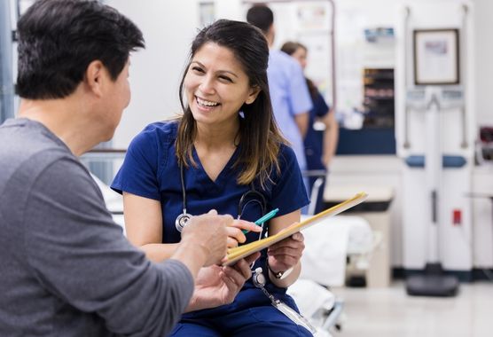 doctor and patient in a medical clinic