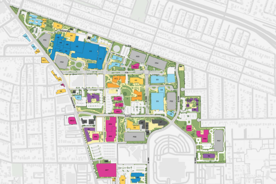 Graphic of the Sacramento campus map