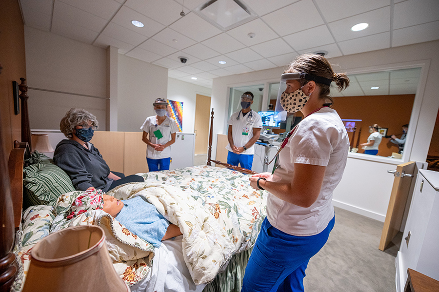 Nursing students at the Betty Irene Moore School of Nursing at UC Davis practice