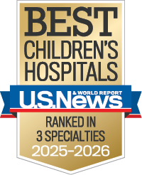 2025-2026 Best Children's Hospital badge