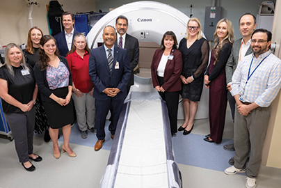 Cardiovascular CT scanner and team