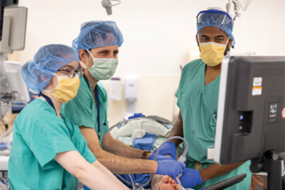 Lymphedema patient during surgery