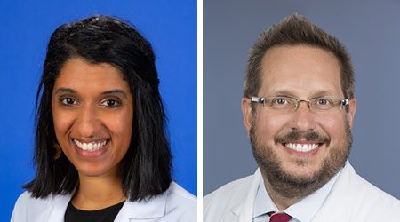 Angel Desai, M.D., M.P.H., associate professor of Infectious Diseases, and Christian Sandrock, M.D., M.P.H., FCCP director of critical care