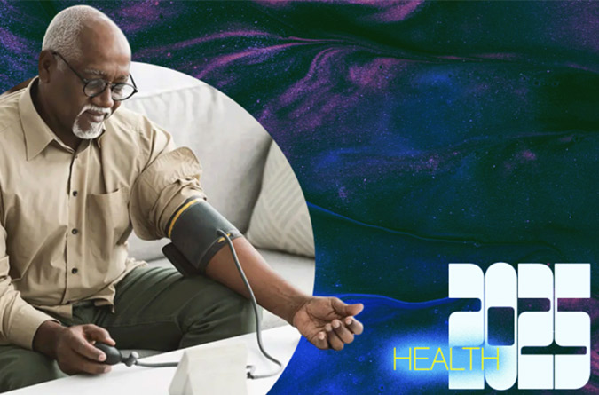 Man taking his blood pressure