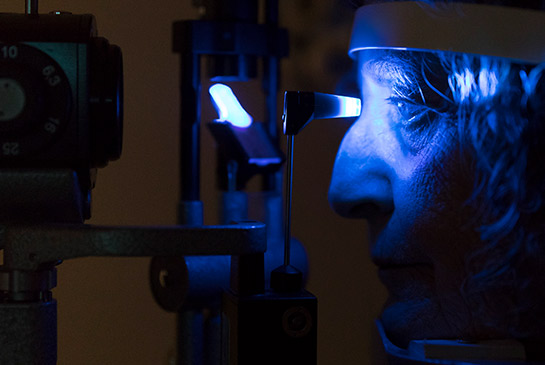 Woman during eye exam