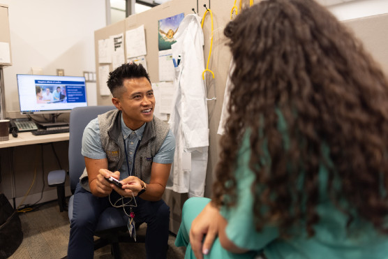 Doctor talking to patient