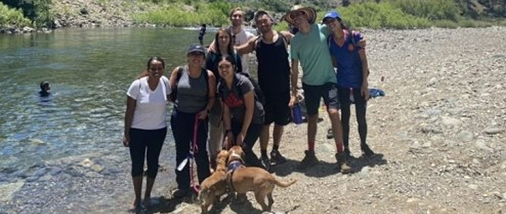 Intern river trip group