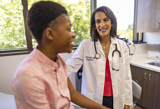 Dr. Anita Jain and patient