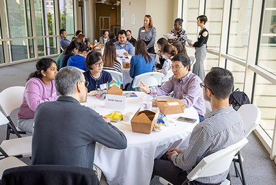 A group of researchers at a seminar.