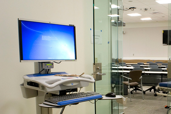 An empty research classroom.