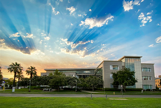 Education building on Sacramento campus, sunlit