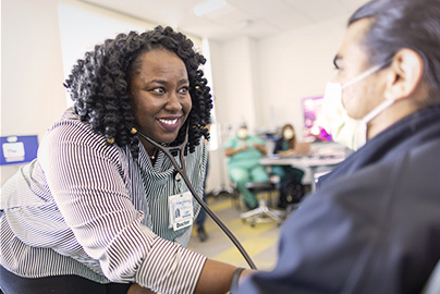 A UC Davis psychiatry resident seeing a patient in a clinic setting