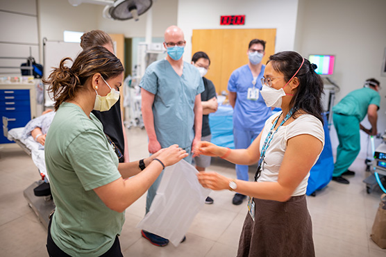 Surgical residents in training