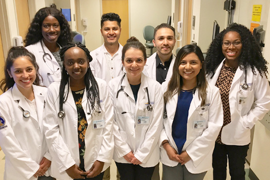 ACE-PC cohort of students in hospital hallway