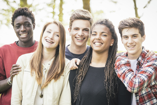 group of teenagers looking at camera