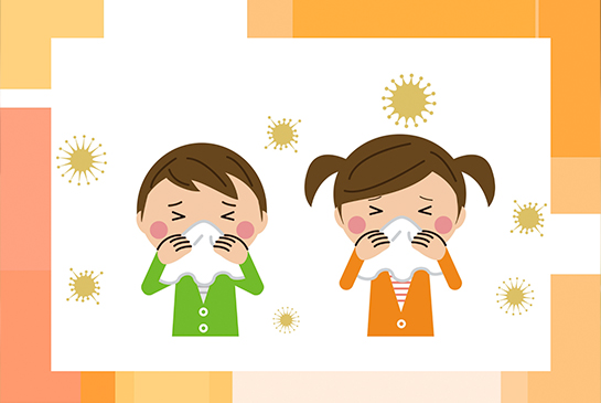 children sneezing