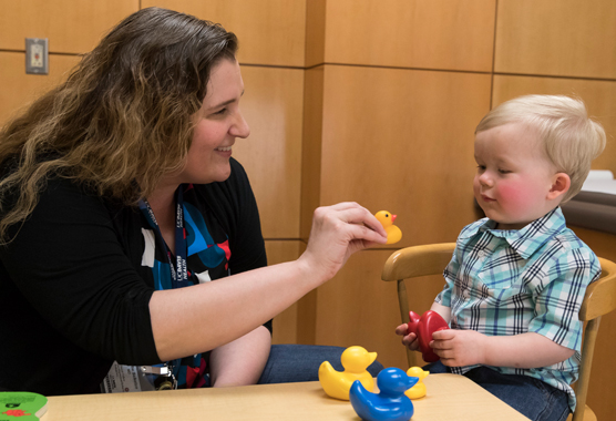 clinician with a patient