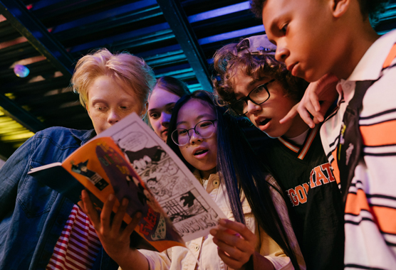 teens at an arcade