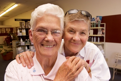 elderly patient and caregiver