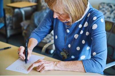Woman doing a behavioral neurology test