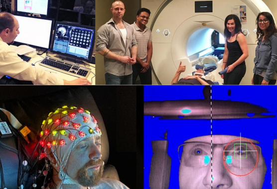 lab studying brain attention mechanisms using EEG, fMRI, and behavioral tests