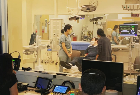 Fellows conducting a stroke simulation 