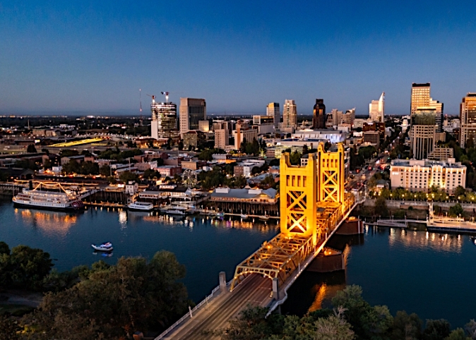 aerial photo of downtown Sacramento