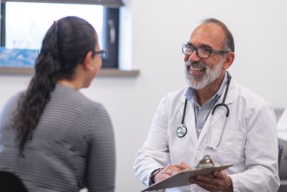 latino doctor and patient