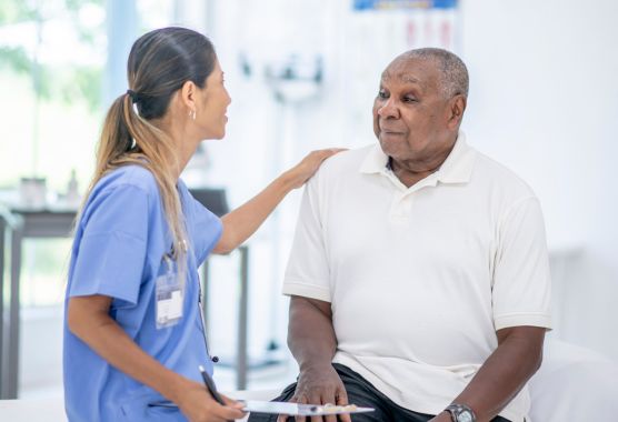 patient and doctor in a medical clinic