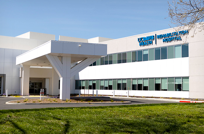 Exterior of UC Davis Rehabilitation Hospital at 4875 Broadway, in Sacramento, CA.