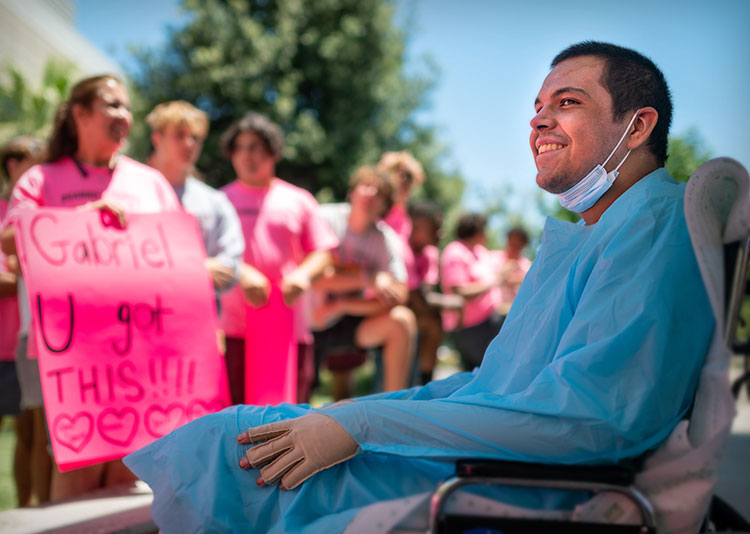 Burn patient Gabriel received emergency care treatment at UC Davis Health