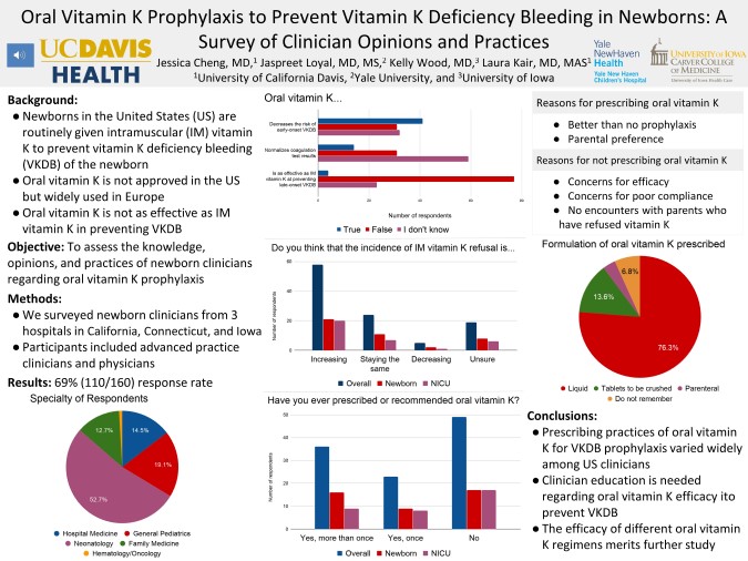 Jessica Cheng's poster presented at Pediatric Academic Societies' national conference.