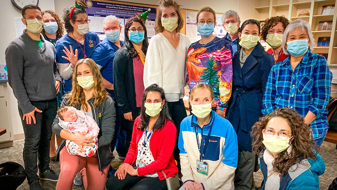 Endocrinology team and trainees group shot in the hospital