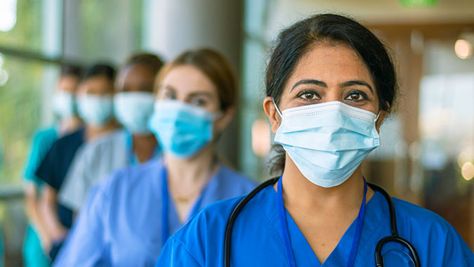 Group of residents in training, stock image
