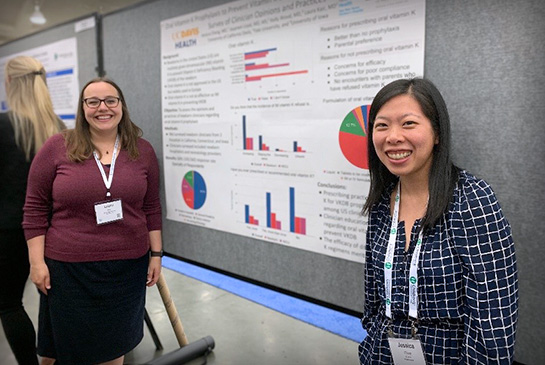 Two UC Davis Health trainees presenting their scholarly project.
