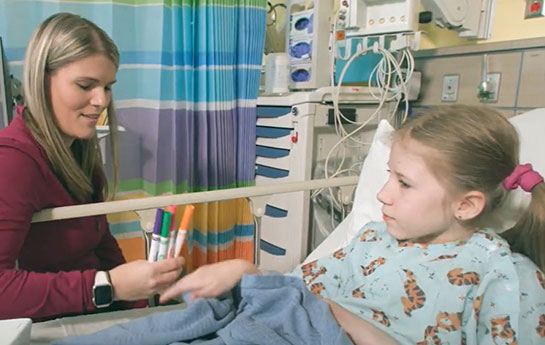 Neurodiverse pediatric female patient and social worker