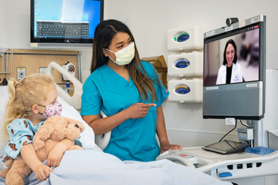 Telemedicine consult for pediatric hospital patient